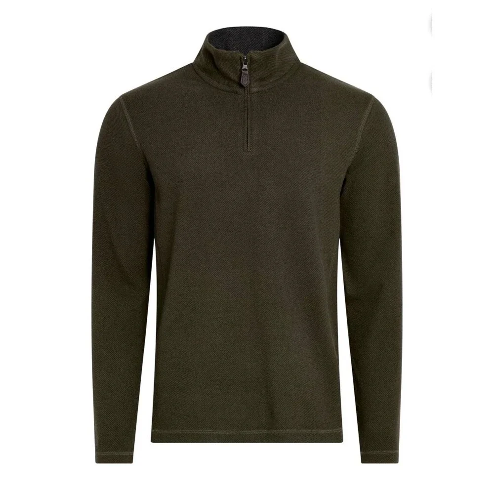Chaps Woodland Quarter-Zip Fleece Sweater - Olive Green